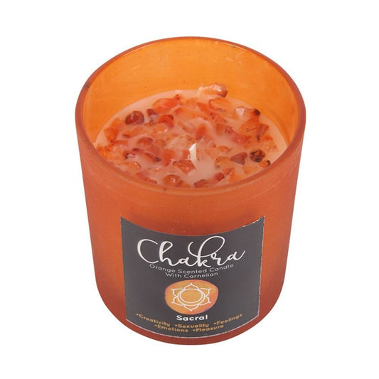 Sacral Chakra Orange Crystal Chip Candle